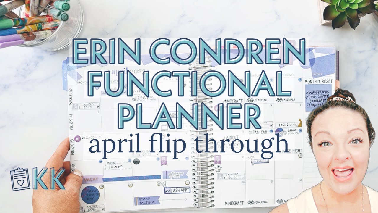 Erin Condren Functional Planning Simple Monthly Planner Flip Through ...