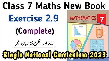 Exercise 2.9 Class 7 Math New Book PTB | Chapter 2 Exercise 2.9 Class 7th Maths SNC | Learning Zone