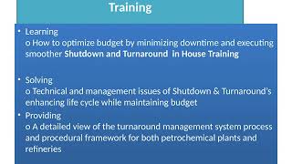 Shutdown and Turnaround  in House Training