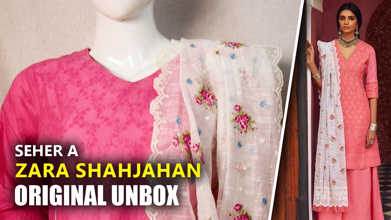 Chikankari Lawn Dress | Zara Shahjahan Seher A Lawn Stitched Sara Clothes | Hina Altaf