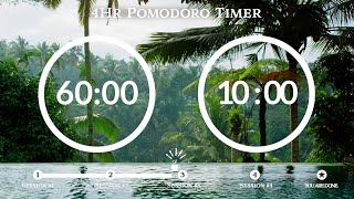Celebrity 60 Minute Pomodoro Timer 💧Water sound (물 소리 ASMR) 📚 4-Hour Study ⏱ Pomodoro 60/10, 60 min x 4 sets Net Worth