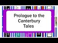 Prologue to the Canterbury Tales: A New Introduction