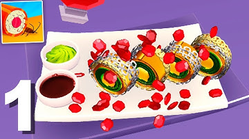 Sushi Roll 3D Game (by SayGames) Gameplay Walkthrough 1-10 Levels (Android-iOS)