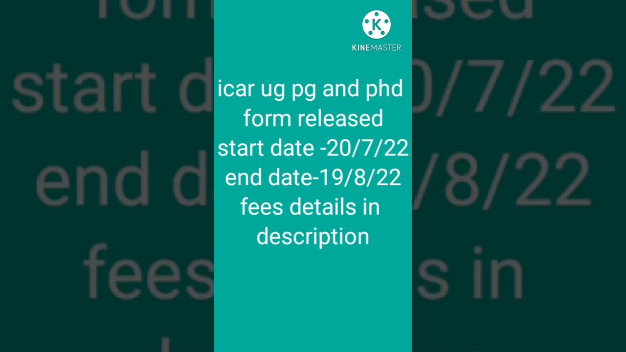 ICAR UG/ PG/ PHD FORM 2022// ICAR 2022 // NTA 2022 ICAR // 