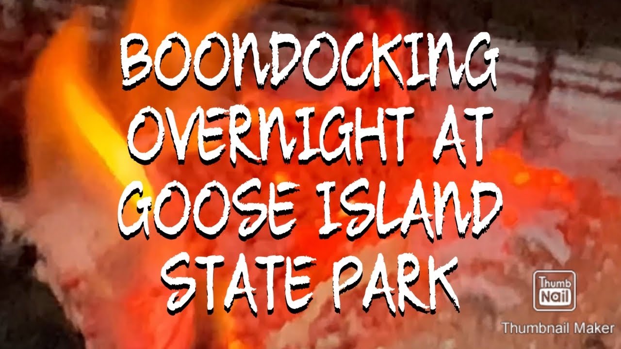 Boondocking overnight at Goose Island State Park