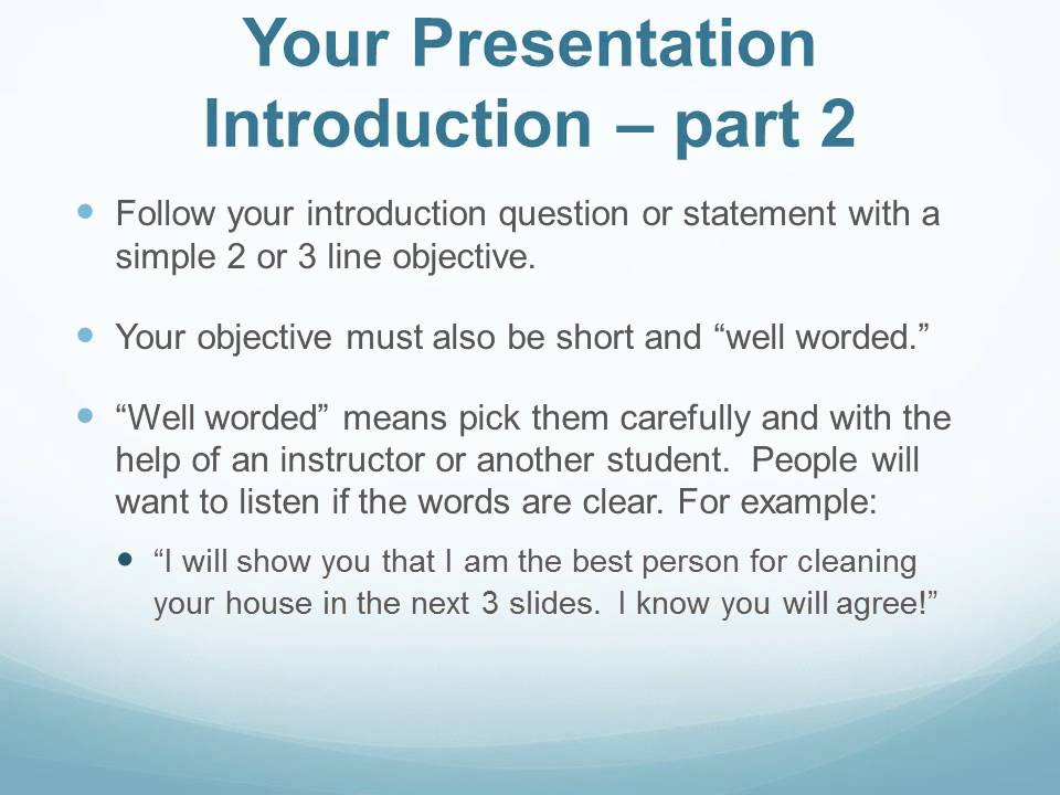 best introduction of presentation