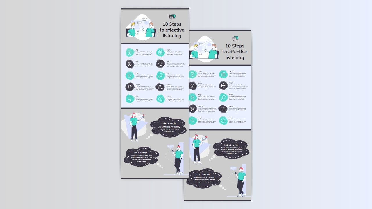 Design Infographic Poster about Effective Listening Steps for Free ...