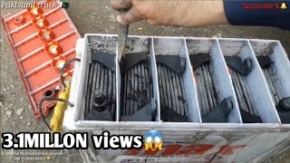 Restoration a truck battery, How to make a battery in local work shops Pakistani workers