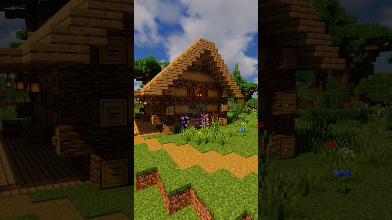 Minecraft | Wooden Starter House |  Log Cabin | How to Build Tutorial