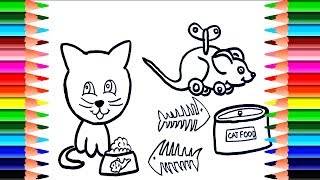 91 Collection Coloring Pages Of Cat With Food  Latest HD