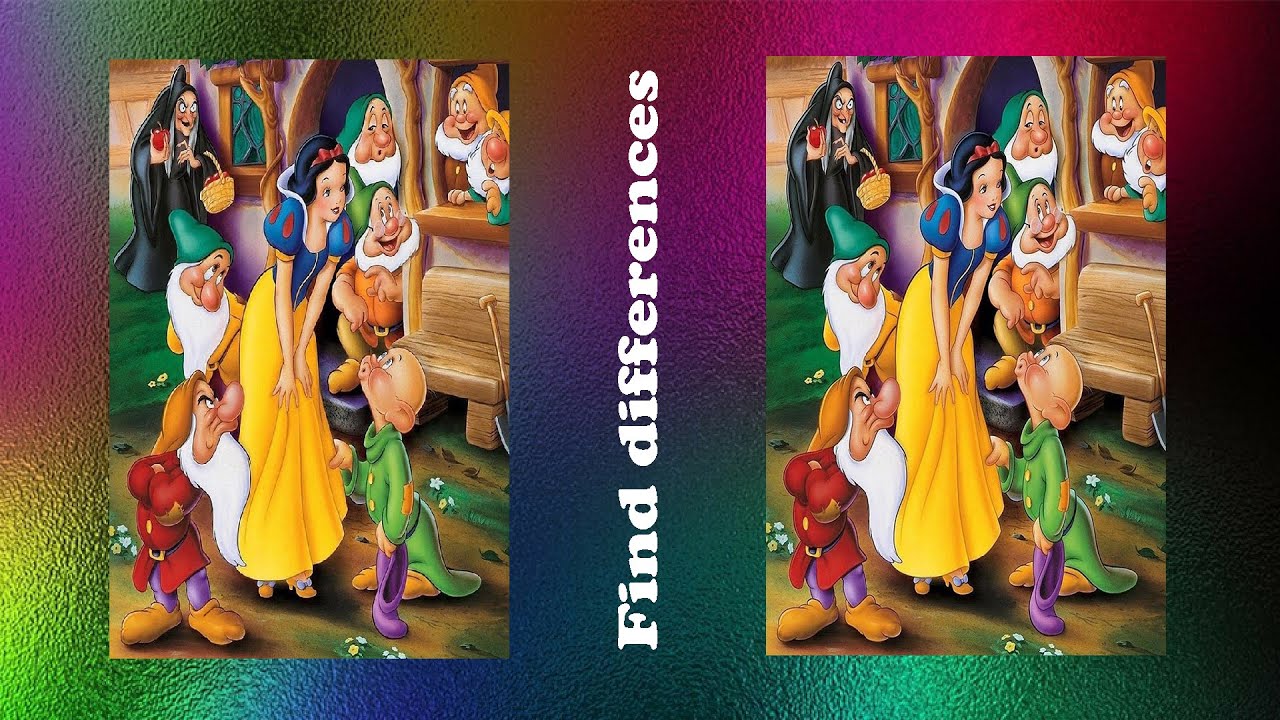 Find the differences in pictures of Snow White and the Seven Dwarfs ...