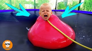 Oh My God! Funny Baby Has Problem with Big Balloons  Funny Baby Videos | Just Funniest
