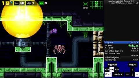 AM2R 1.4.2 Fusion 100% RG+ in 1:30:20 RTA 1:19:11 IGT