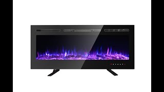 M.C.Haus Electric Fireplace Touch Screen Insert Wall Mounted Free Standing