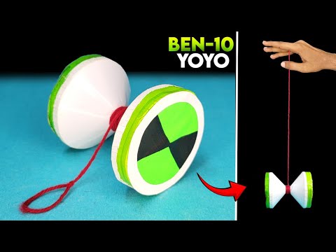 PAPER YOYO Making , Homemade BEN-10 yoyo , how to make working yoyo at home
