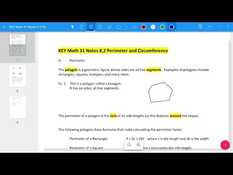 Math 31 Notes 8.2 Perimeter and Circumference