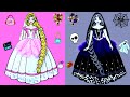 Paper Dolls Dress Up - Wedding Rapunzel & Ken Dresses Handmade Quiet Book - Barbie Story & Crafts