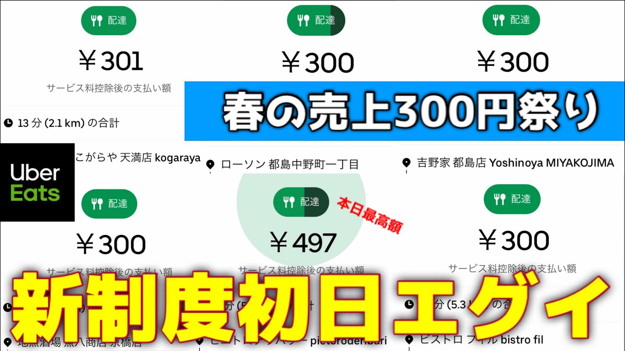 【スリコの悪夢】新報酬制度当日にウーバーイーツ配達したら報酬激減してた😨💦