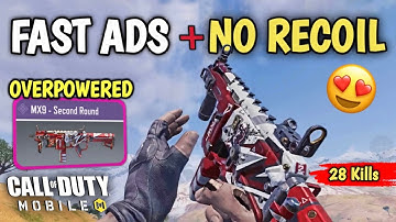 FAST ADS + NO RECOIL MX9 GUNSMITH SEASON 2 😎 | SOLO vs SQUAD | COD MOBILE