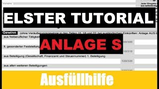 Anlage S Selbststandige Steuererklarung Selber Machen Elster Tutorial Erklarung Youtube