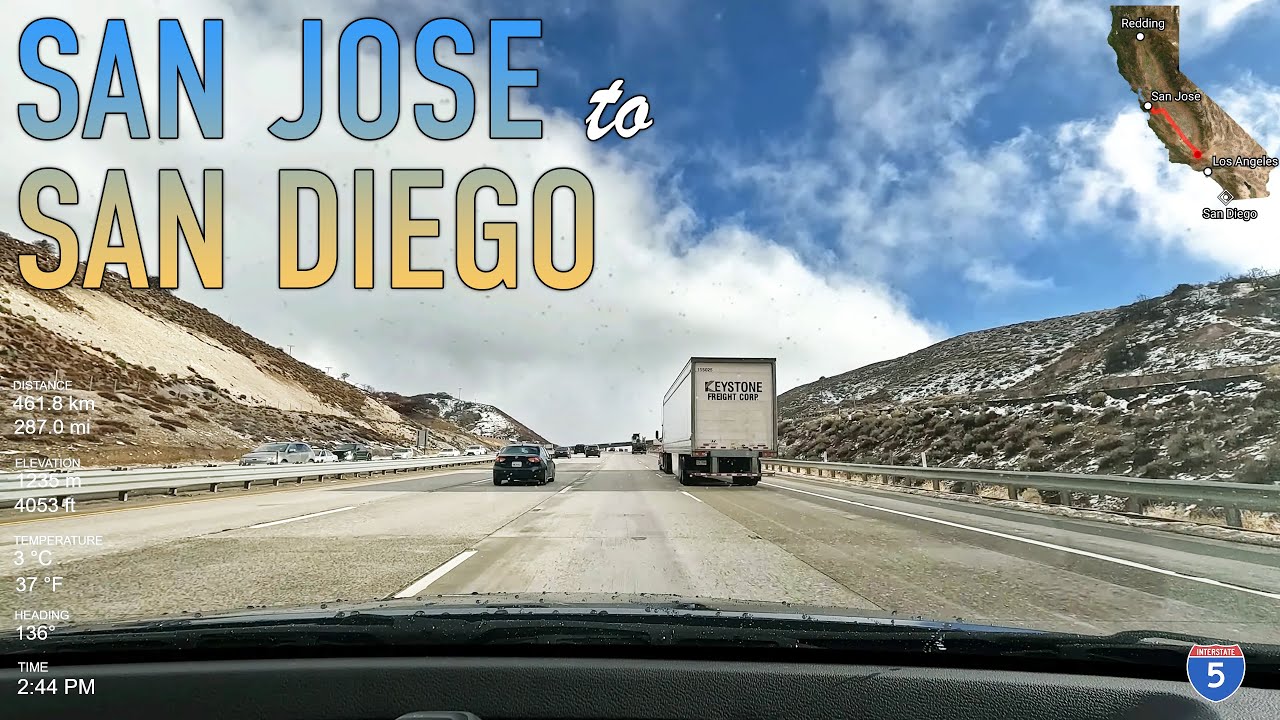 San jose to san diego road trip timelapse in 4k youtube