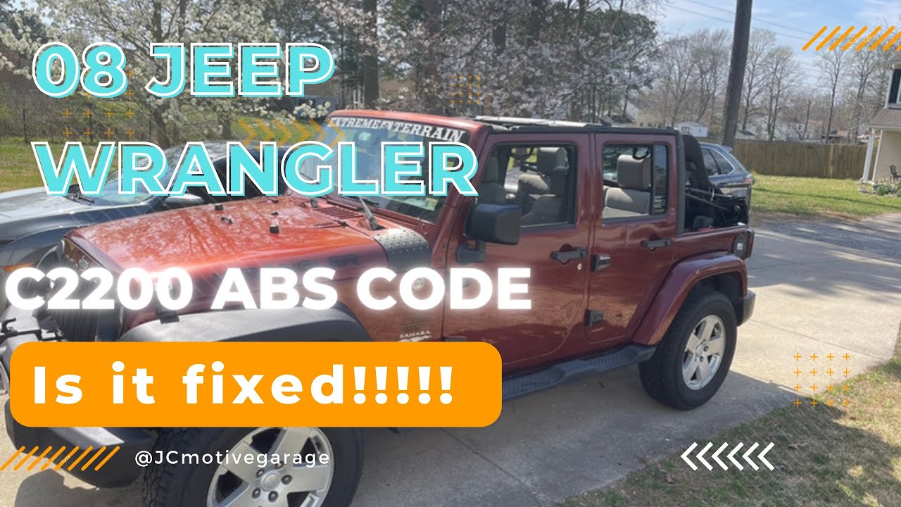 08 Jeep Wrangler C2200 C2200 Jeep Wrangler Jeep abs and traction control  light - YouTube