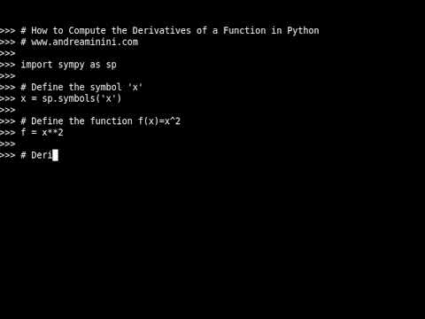 How to Compute the Derivatives of a Function in Python