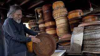 The process of making a drum by a real master. Amazing Korean traditional musical instrument maker