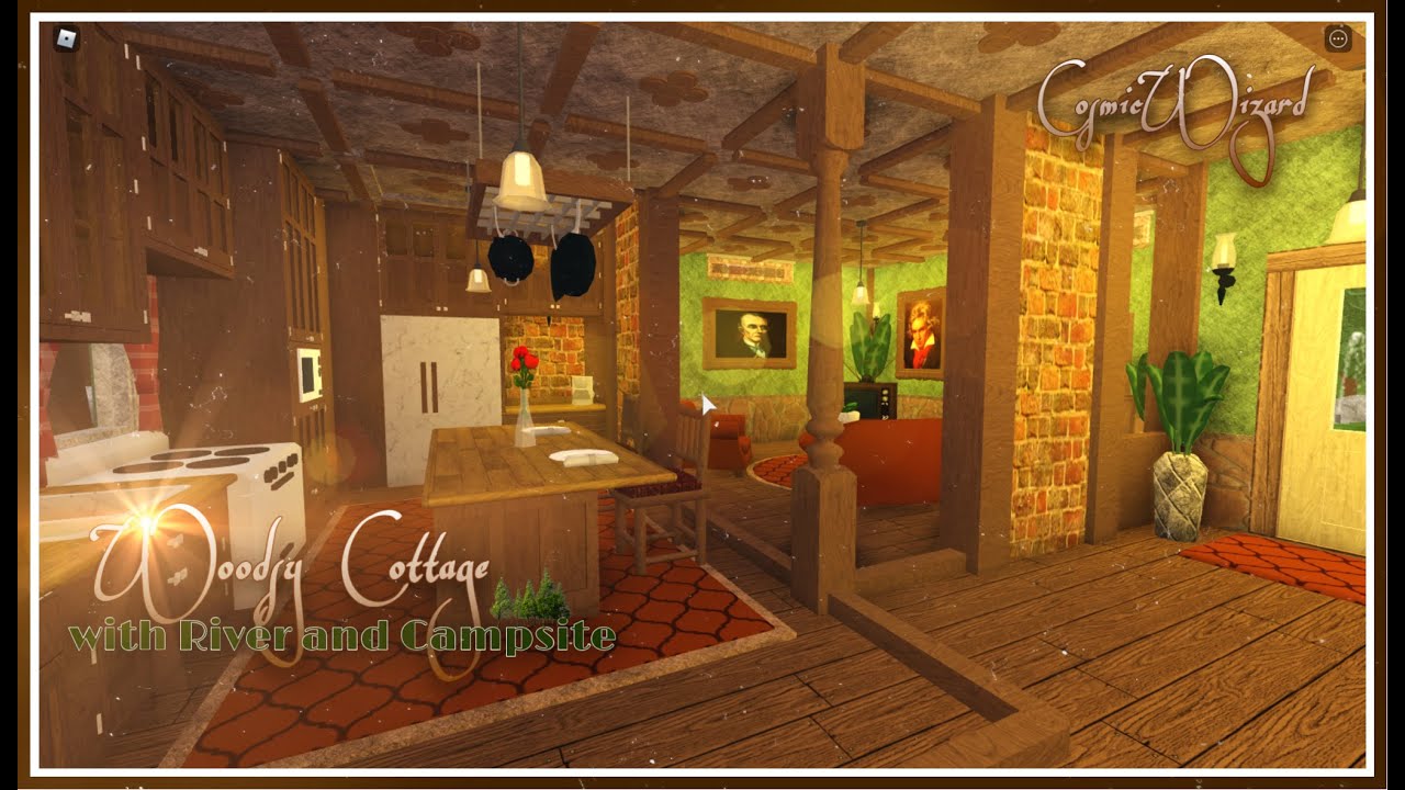 Bloxburg Woodsy Cottage-Core Cabin 180k Speedbuild - YouTube