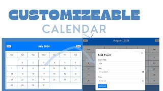 Build a Customizable Calendar App with HTML, CSS, and JavaScript - Full Tutorial