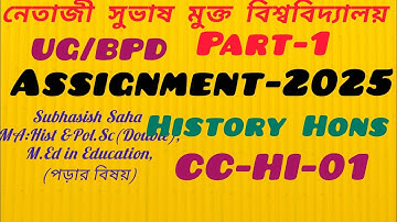 NSOU UG History Hons CC-HI-01 Assignment Answer 2025# NSOU CC-HI-01 2025 Assignment Answer 