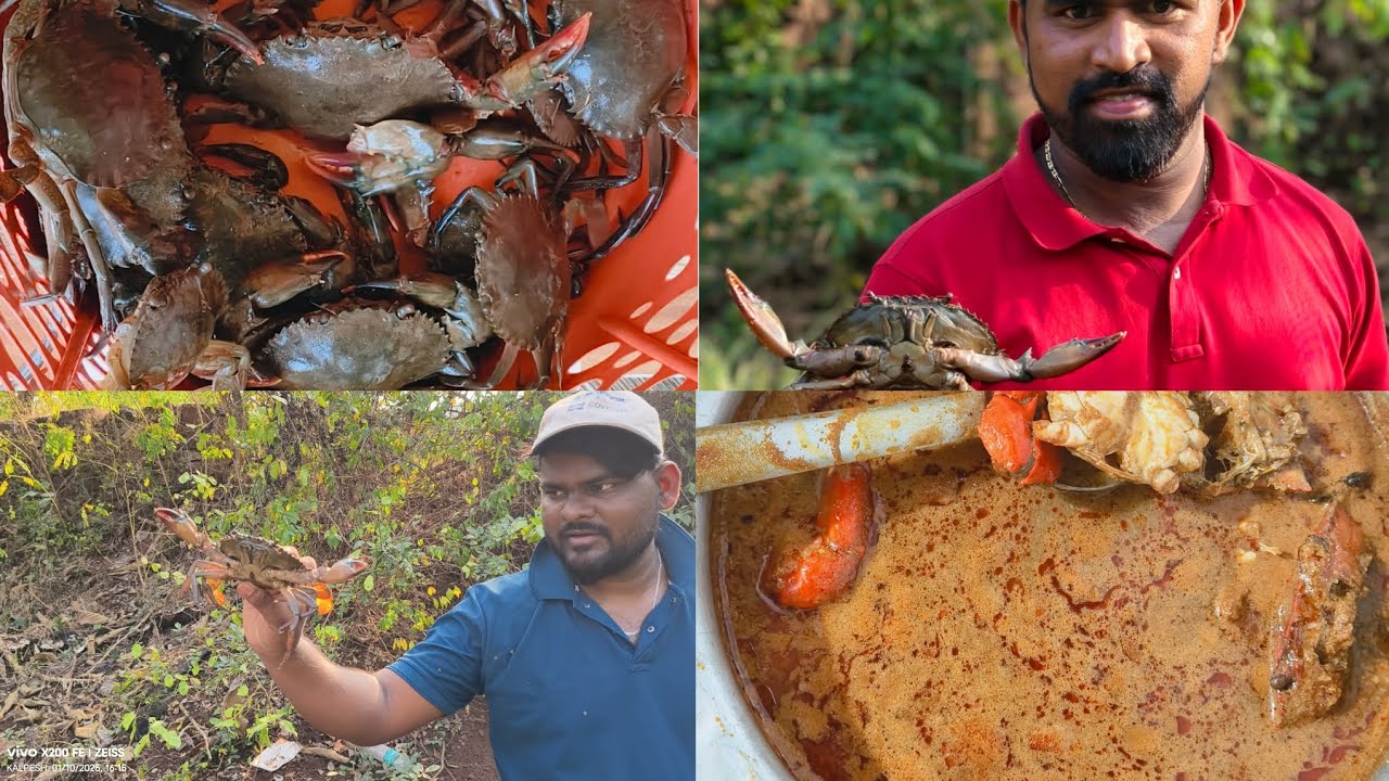 मी आणि माझे भाऊ गेलो आमच्या गावातील खाडीवर कुरले 🦀( खेकडे) पकडूका....