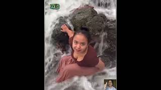 Girl bathing in the river / #girl # bathing #river