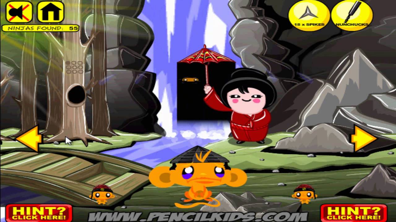 Hướng Dẫn Chơi Game Chú Khỉ Buồn Tìm Ninja 2 - Monkey Go Happy Ninjas 2  Trên Game Vui - Youtube