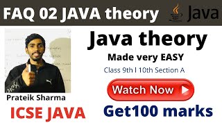 FAQ 02 Crash Course Class X ICSE 100 MARKS in 28 days Prateik Sharma by Java