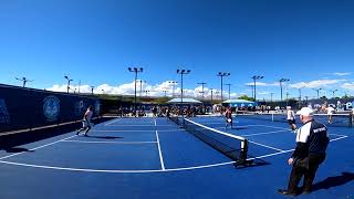 Can you beat a pro pickleball team with lobs and soft drives while purposely staying back￼?!? screenshot 5
