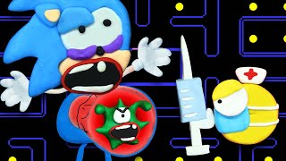 Doctor Pacman vs Virus in Sonic belly | Pacman Stop Motion Game screenshot 3
