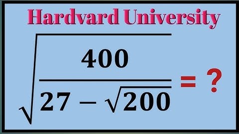 Harvard University || Can you Solve this Maths Olympiad Radical Problem !