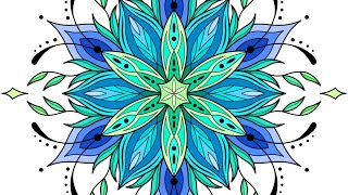 Blue Mandala White Background Hey Color app Online Game #PaintbyNumbers #colorwithme #mandalaart screenshot 5