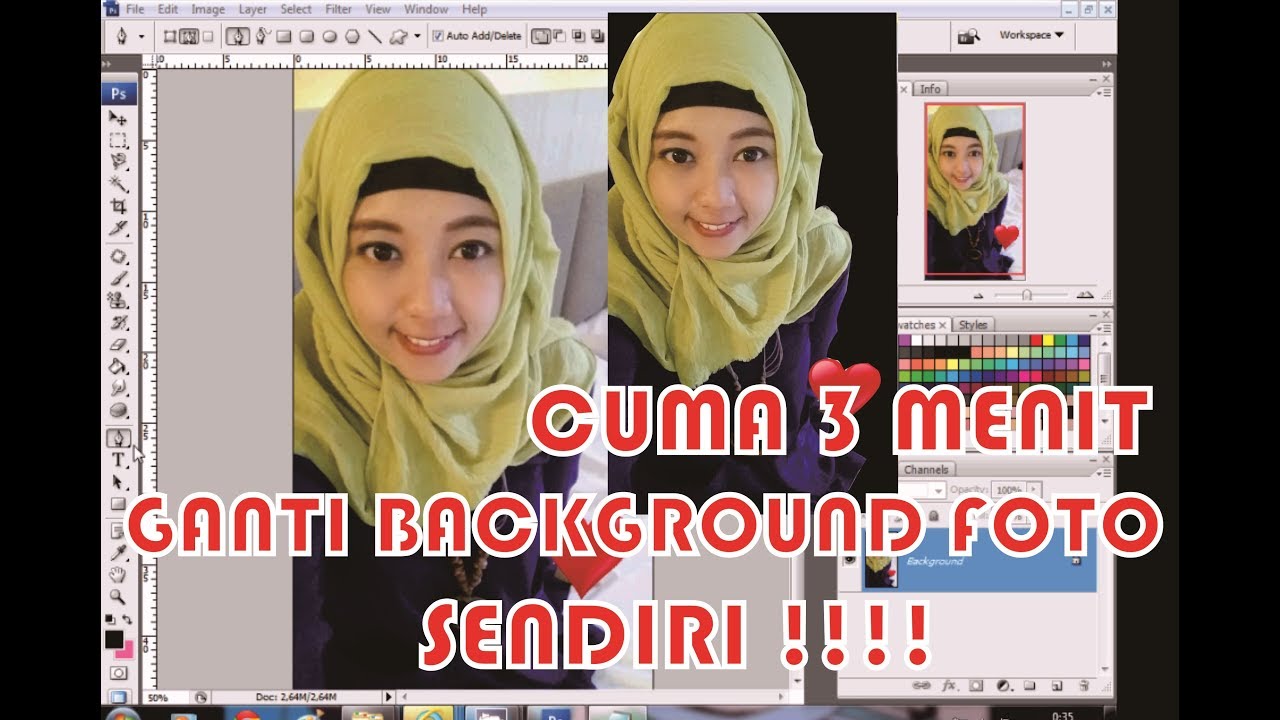 cara mengubah background foto dengan cepat - YouTube