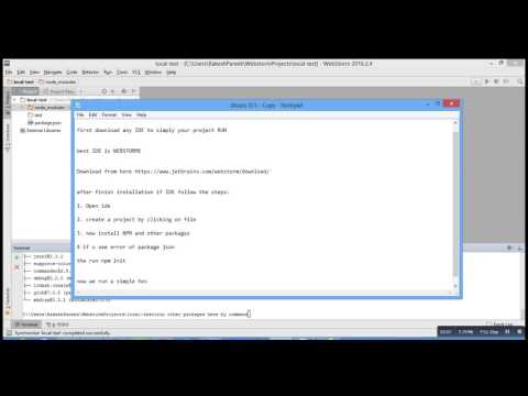 Setup nodejs and node js IDE: live demo
