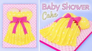 Cute Baby Shower Cake - Baby Bump Cake Tutorial - Tan Dulce