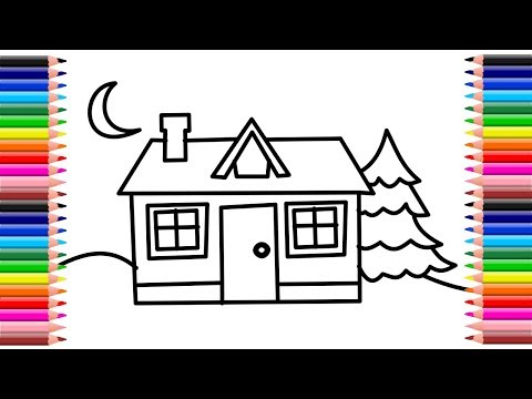 ঘর বাড়ি আঁকা | घर का चित्र कैसे बनाएं | How to draw house step by step