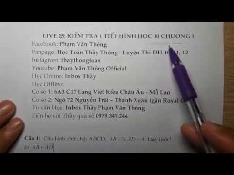 Toán 10 - Đề Kiểm Tra 1 Tiết Hình học Chương 1 - Hình Học 10