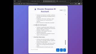 Disaster Response AI Chatbot Demo | Hackathon Project Walkthrough