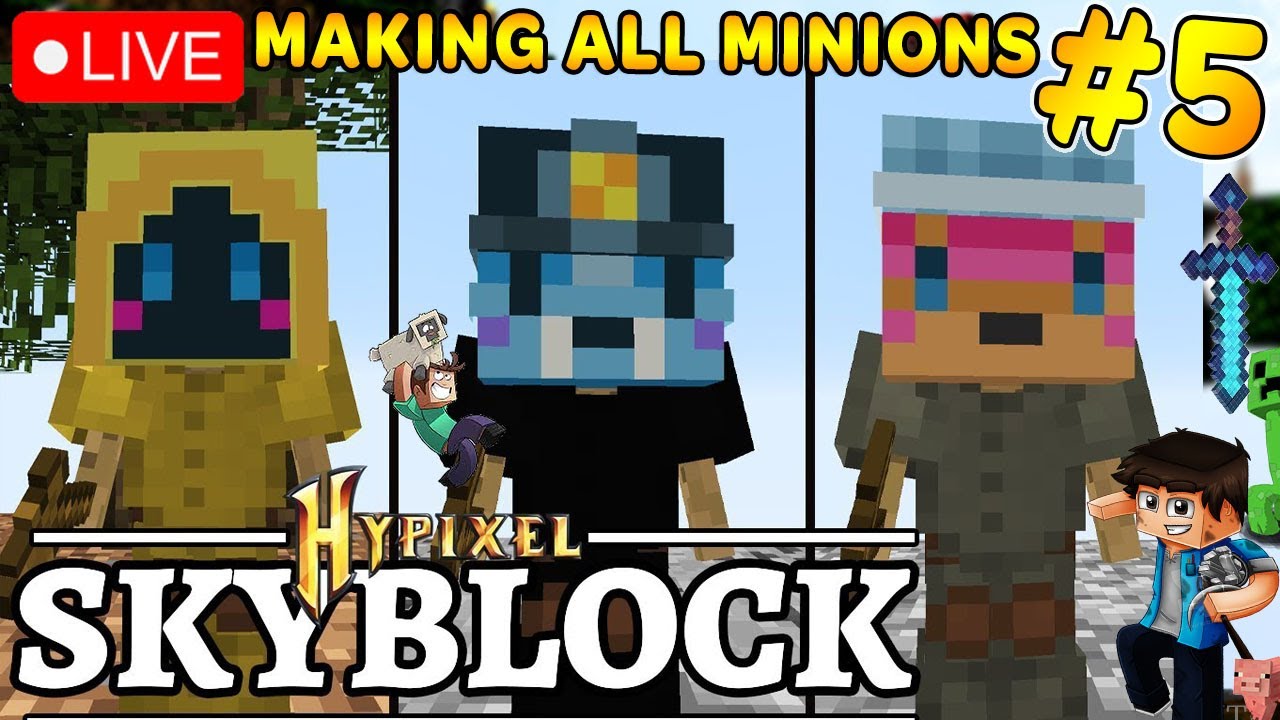 MAKING ALL MINIONS TO RICH ON HYPIXEL SKYBLOCK 🔥 DAY 5 ON HYPIXEL hypixel minecraft
