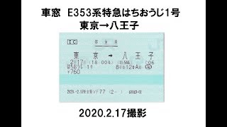 車窓　特急はちおうじ1号　東京→八王子　2020 2 17