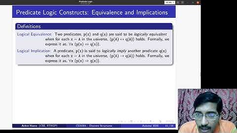 Predicate Logic : Part-2 (Dr. Aritra Hazra)