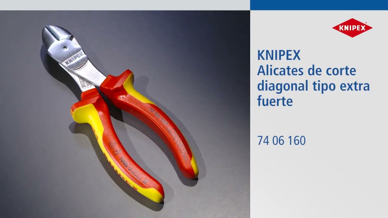 KNIPEX: Alicate de corte diagonal tipo extra fuerte 74 06 160 