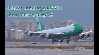 Landings and a very special takeoff RWY12 Ben Gurion airport 17.1.20